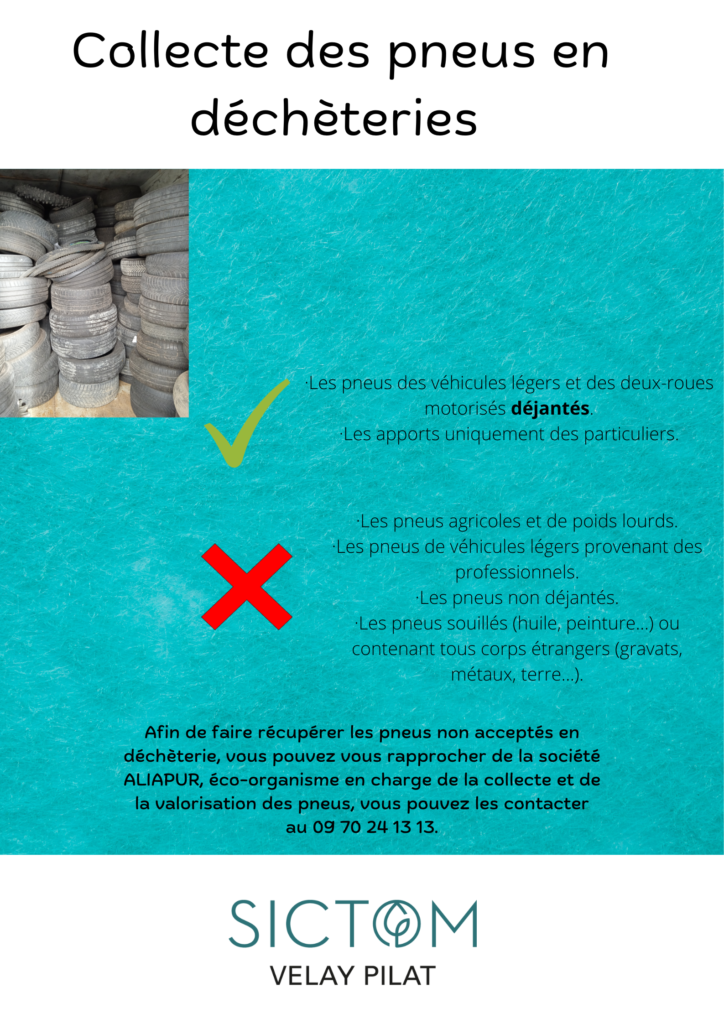 Collecte des pneus en déchèteries